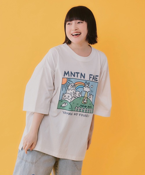 ScoLar(スカラー)の「362116:山の妖精とお散歩Tシャツ(Tシャツ/カットソー・レディース・パープル/ブラック/オフホワイト・M)」の12枚目の写真