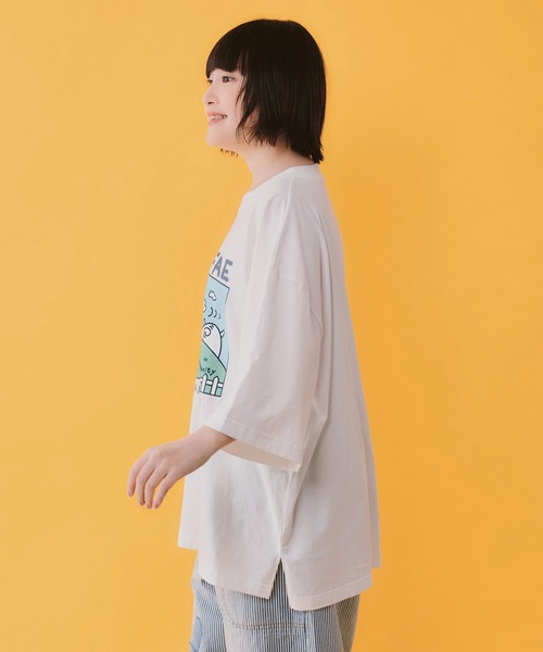 ScoLar(スカラー)の「362116:山の妖精とお散歩Tシャツ(Tシャツ/カットソー・レディース・パープル/ブラック/オフホワイト・M)」の13枚目の写真