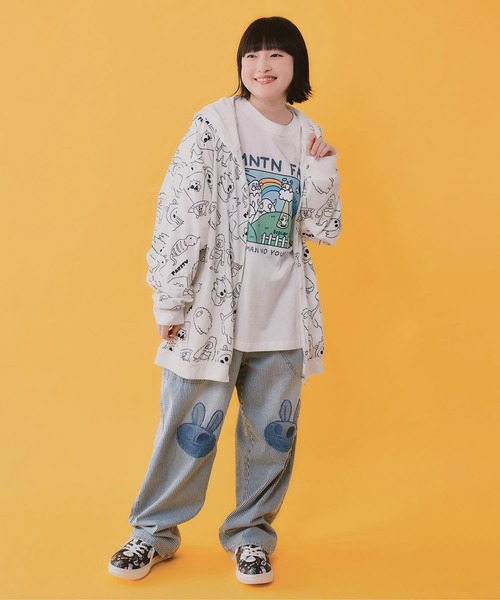 ScoLar(スカラー)の「362116:山の妖精とお散歩Tシャツ(Tシャツ/カットソー・レディース・パープル/ブラック/オフホワイト・M)」の8枚目の写真