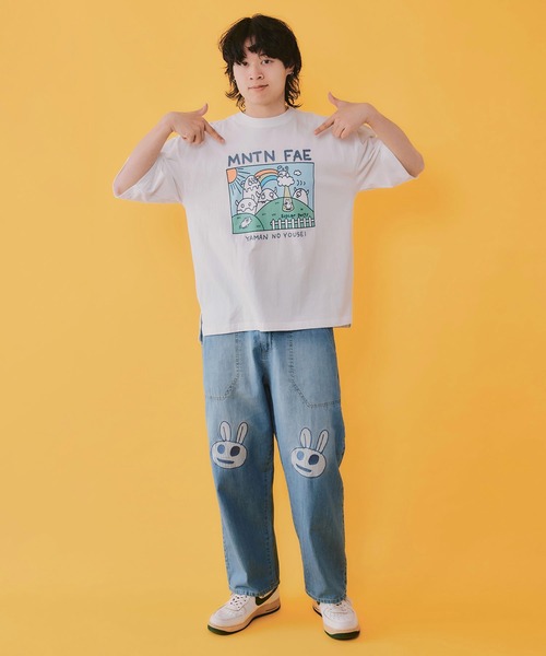 ScoLar(スカラー)の「362116:山の妖精とお散歩Tシャツ(Tシャツ/カットソー・レディース・パープル/ブラック/オフホワイト・M)」の10枚目の写真