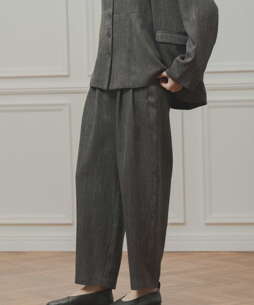 WHYTO.（ホワイト）の「「WHYTO. / ホワイト」tweed satin tapered pants（その他パンツ・レディース・ブラウン/ブラック・36/38）」の21枚目の写真