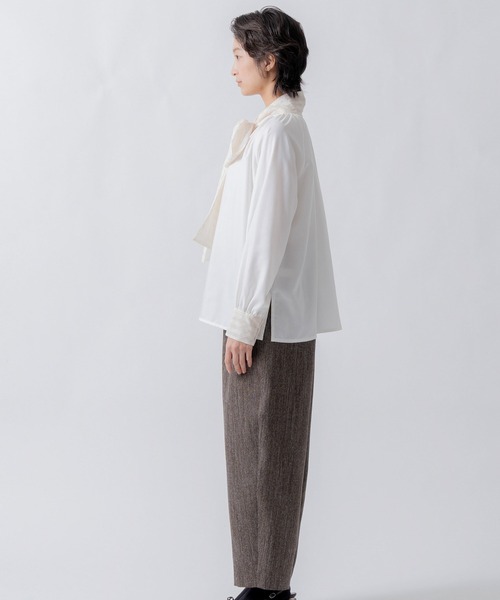 WHYTO.（ホワイト）の「「WHYTO. / ホワイト」tweed satin tapered pants（その他パンツ・レディース・ブラウン/ブラック・36/38）」の8枚目の写真