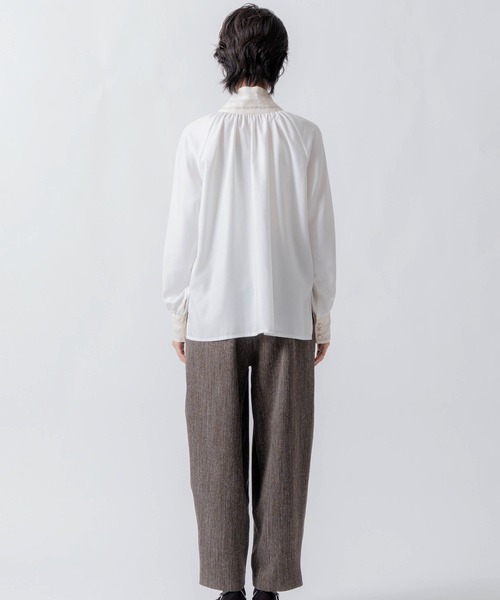 WHYTO.（ホワイト）の「「WHYTO. / ホワイト」tweed satin tapered pants（その他パンツ・レディース・ブラウン/ブラック・36/38）」の9枚目の写真