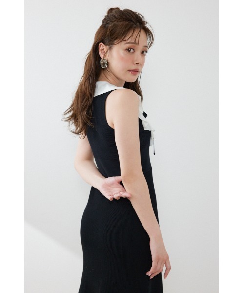 rienda(リエンダ)の「【AKB48 倉野尾成美さん着用】フリルシャツドッキングニットマーメイドワンピース 夏服(ワンピース・レディース・ライトイエロー/グレー/ブラック・FREE)」の10枚目の写真