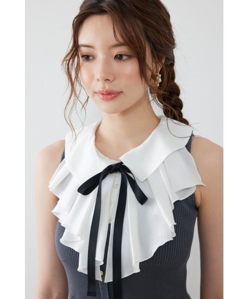 rienda(リエンダ)の「【AKB48 倉野尾成美さん着用】フリルシャツドッキングニットマーメイドワンピース 夏服(ワンピース・レディース・ライトイエロー/グレー/ブラック・FREE)」の19枚目の写真