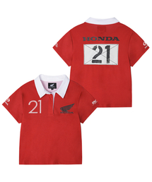Womens Moto Patch Polo Shirt Red