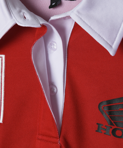 PHYPS MOTORCYCLE（フィップスモーターサイクル）の「Womens Moto Patch Polo Shirt Red（ポロシャツ・レディース・その他・MEDIUM/SMALL）」の6枚目の写真