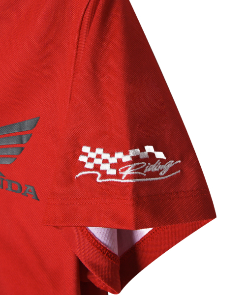 PHYPS MOTORCYCLE（フィップスモーターサイクル）の「Womens Moto Patch Polo Shirt Red（ポロシャツ・レディース・その他・MEDIUM/SMALL）」の5枚目の写真