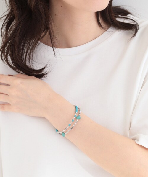 SHOO・LA・RUE（シューラルー）の「ビーズブレスレット（ブレスレット・レディース・ブロンズ/シルバー/ライトブルー・00）」の4枚目の写真