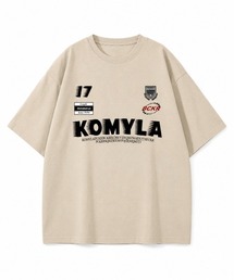 ヴィンテージ風グラフィックロゴプリントオーバーサイズTシャツ