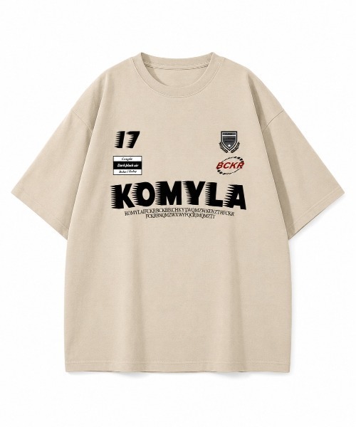 FreeZone(フリーゾーン)の「ヴィンテージ風グラフィックロゴプリントオーバーサイズTシャツ(Tシャツ/カットソー・メンズ・ホワイト/カーキ/ブラック・F)」の3枚目の写真