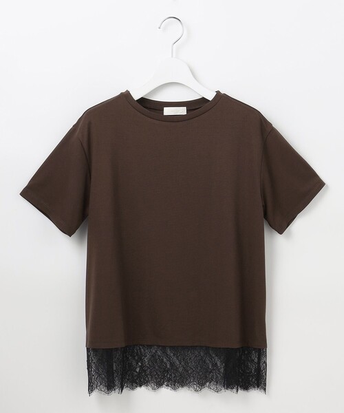ANY SIS(エニィスィス)の「裾レース半袖Tシャツ(Tシャツ/カットソー・レディース・アイボリー系/ダークブラウン系・MEDIUM)」の19枚目の写真