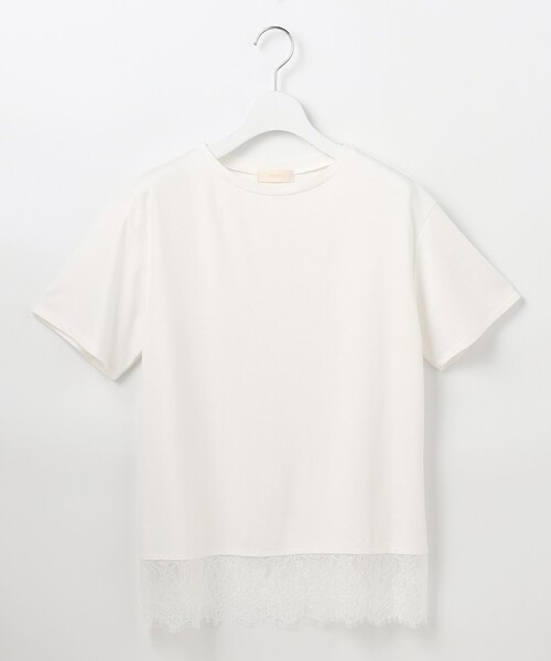 ANY SIS(エニィスィス)の「裾レース半袖Tシャツ(Tシャツ/カットソー・レディース・アイボリー系/ダークブラウン系・MEDIUM)」の20枚目の写真