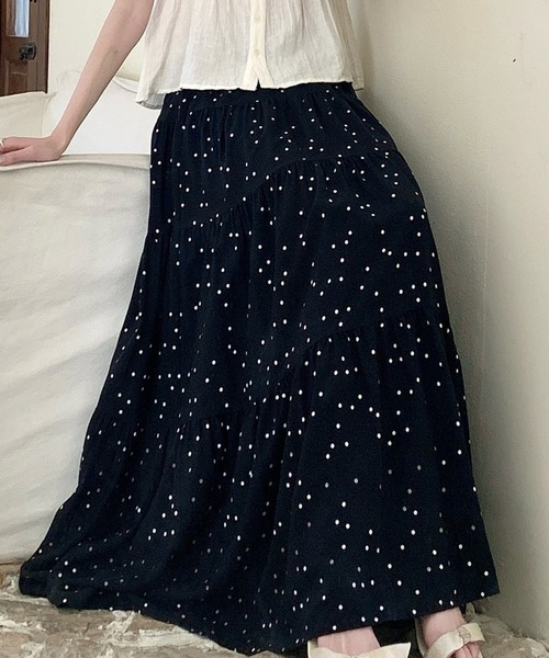 Ritzy(リッツィー)の「マキシ丈・柄プリントフレアスカート(スカート・レディース・ブラック/ベージュ/ブルー/ブラウン・FREE)」の15枚目の写真