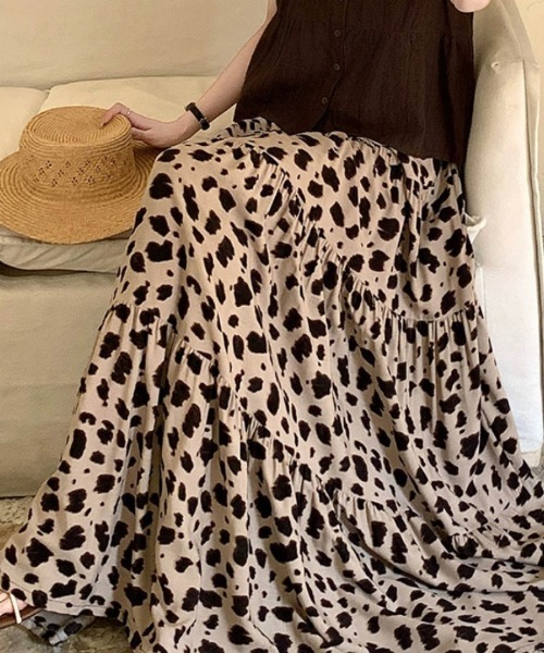 Ritzy(リッツィー)の「マキシ丈・柄プリントフレアスカート(スカート・レディース・ブラック/ベージュ/ブルー/ブラウン・FREE)」の9枚目の写真