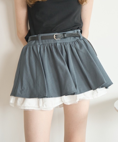 Birthday room(バースデイルーム)の「フリルボリュームプリーツSK/Frill volume pleated skirt(スカート・レディース・ブラック/グレー・FREE)」の16枚目の写真