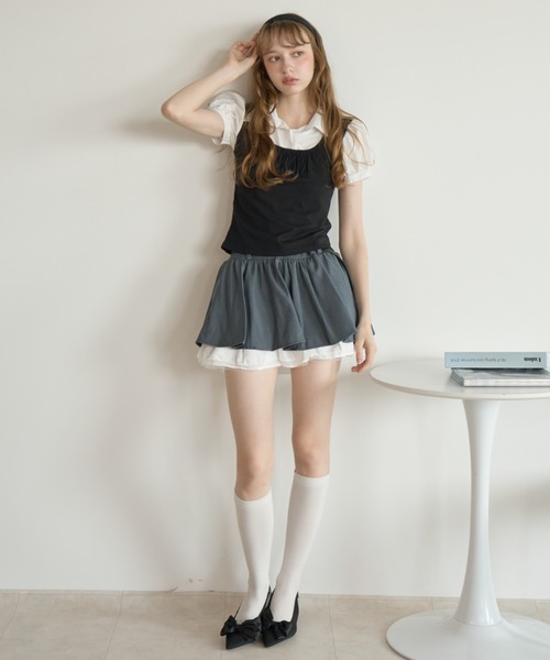 Birthday room(バースデイルーム)の「フリルボリュームプリーツSK/Frill volume pleated skirt(スカート・レディース・ブラック/グレー・FREE)」の14枚目の写真