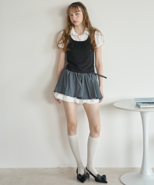 Birthday room(バースデイルーム)の「フリルボリュームプリーツSK/Frill volume pleated skirt(スカート・レディース・ブラック/グレー・FREE)」の15枚目の写真