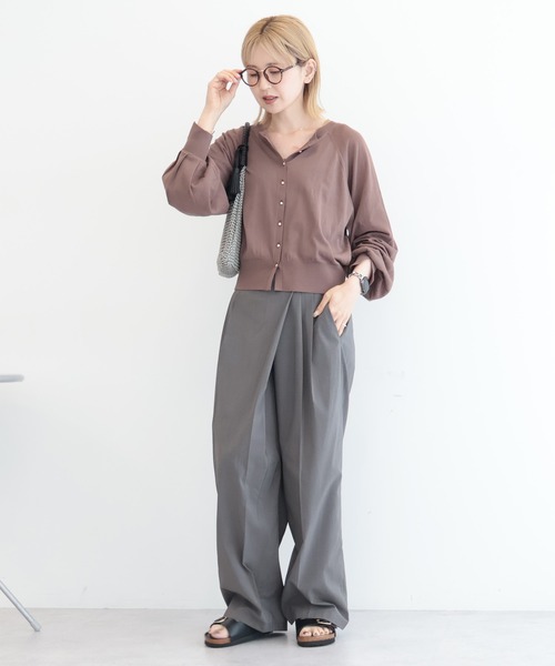 AMERICAN HOLIC(アメリカンホリック)の「【接触冷感・マシンウォッシャブル】ドルマンシアーニットカーディガン(カーディガン/ボレロ・レディース・ベージュ/オレンジ/ブラウン/ダークネイビー・L/M)」の13枚目の写真