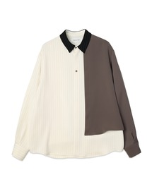 Double Satin Asymmetrical Layered Shirt