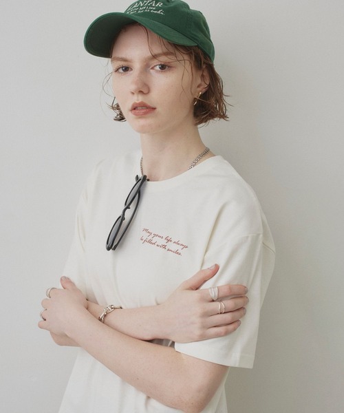 uchi.(ウチ)の「英文ロゴバックプリント半袖Tシャツ(Tシャツ/カットソー・レディース・サックスブルー/オフホワイト/ブラウン・FREE)」の19枚目の写真