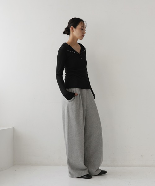 hellam(へラム)の「シアーフライスフーディトップス(Tシャツ/カットソー・レディース・ネイビー/アイボリー/ブラック/杢グレー・FREE)」の21枚目の写真