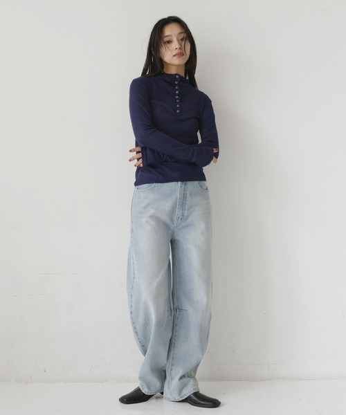 hellam(へラム)の「シアーフライスフーディトップス(Tシャツ/カットソー・レディース・ネイビー/アイボリー/ブラック/杢グレー・FREE)」の19枚目の写真