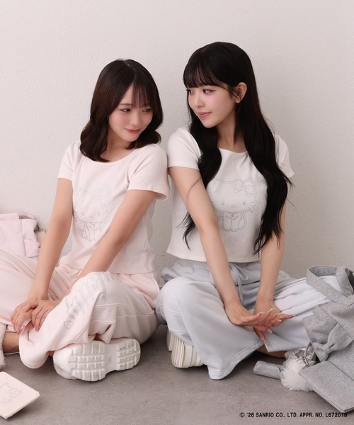 one after another NICE CLAUP（ワンアフターアナザーナイスクラップ）の「【チャーミーキティ】ラインストーンTee（Tシャツ/カットソー・レディース・ブラック/ピンク/オフホワイト・FREE）」の20枚目の写真
