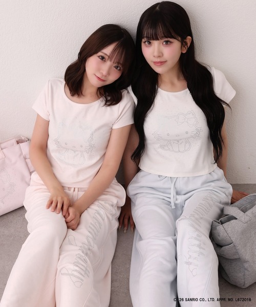 one after another NICE CLAUP（ワンアフターアナザーナイスクラップ）の「【チャーミーキティ】ラインストーンTee（Tシャツ/カットソー・レディース・ブラック/ピンク/オフホワイト・FREE）」の18枚目の写真