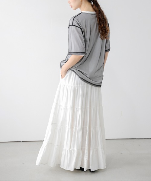 La-gemme（ラジェム）の「シアーレイヤード ロゴプリントTシャツ（Tシャツ/カットソー・レディース・ホワイト/ブラック・フリー）」の17枚目の写真