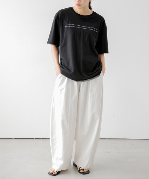 La-gemme（ラジェム）の「シアーレイヤード ロゴプリントTシャツ（Tシャツ/カットソー・レディース・ホワイト/ブラック・フリー）」の10枚目の写真