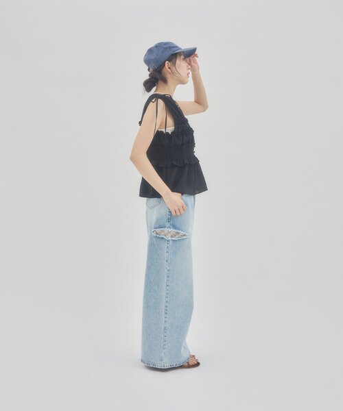 DISCOAT(ディスコート)の「【umm.】肩リボンノースリブラウス(シャツ/ブラウス・レディース・オフホワイト/ブラック/レモンイエロー・FREE)」の21枚目の写真