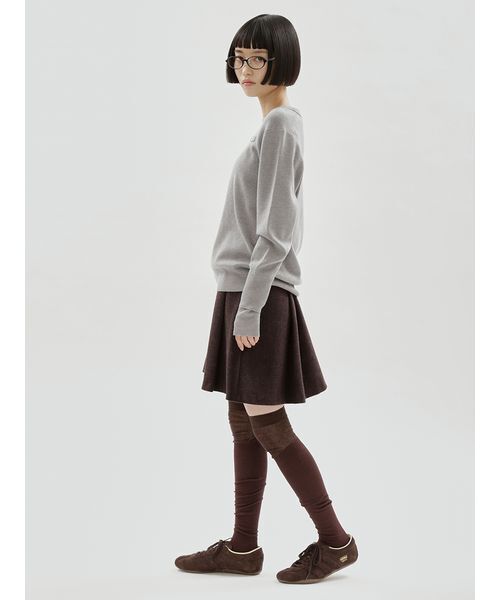 emmi(エミ)の「emmiロゴクルーネックプルオーバー(ニット/セーター・レディース・グレー/ブラウン/ネイビー/ブラック/グリーン・F)」の13枚目の写真
