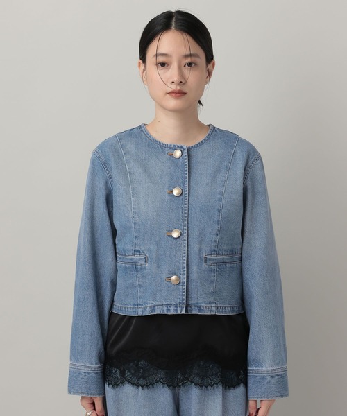 A part by(アパートバイ)の「【セットアップ可能】Apbデニムショートジャケット(デニムジャケット・レディース・ライトブルー/ピンク・FREE)」の16枚目の写真