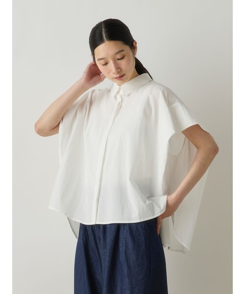 MidiUmi(ミディウミ)の「MidiUmi フレンチスリーブワイドシャツ(シャツ/ブラウス・レディース・ピンク/オフホワイト/ライトブルー・FREE)」の8枚目の写真