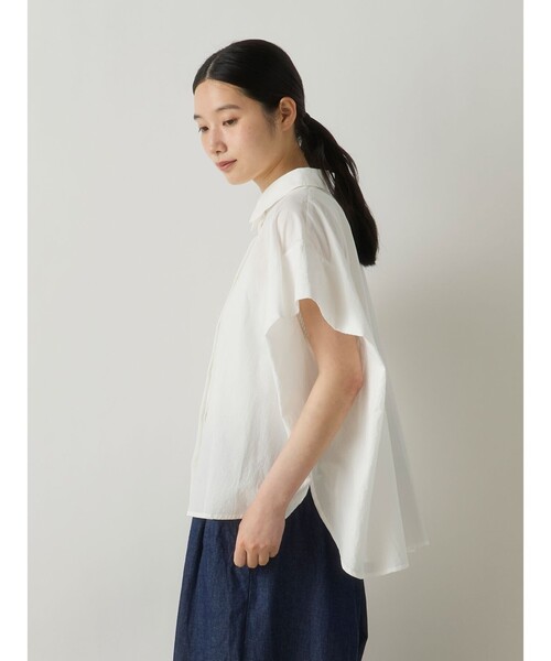 MidiUmi(ミディウミ)の「MidiUmi フレンチスリーブワイドシャツ(シャツ/ブラウス・レディース・ピンク/オフホワイト/ライトブルー・FREE)」の9枚目の写真