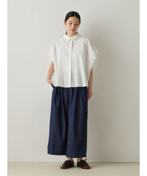 MidiUmi(ミディウミ)の「MidiUmi フレンチスリーブワイドシャツ(シャツ/ブラウス・レディース・ピンク/オフホワイト/ライトブルー・FREE)」の12枚目の写真
