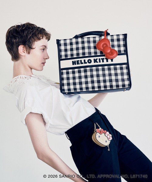 sanrio(サンリオ)の「【HELLO KITTY×VIS】日焼けデザイン ハローキティ雑材トートバッグ(トートバッグ・レディース・その他/ブラック系その他・FREE)」の2枚目の写真