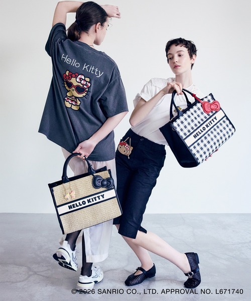 sanrio(サンリオ)の「【HELLO KITTY×VIS】日焼けデザイン ハローキティ雑材トートバッグ(トートバッグ・レディース・その他/ブラック系その他・FREE)」の11枚目の写真
