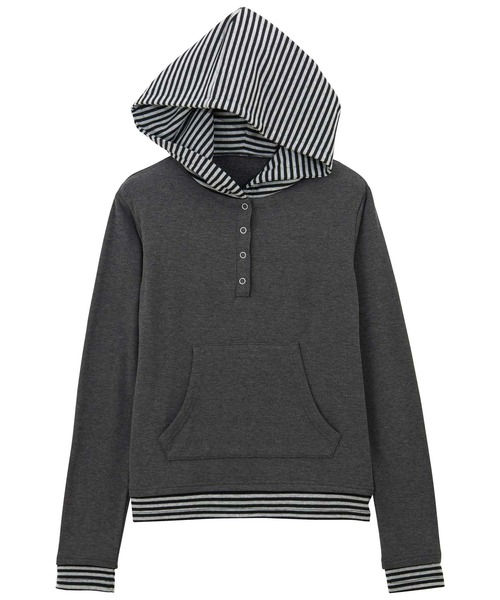 GeeRA(ジーラ)の「レイヤード風フーディカットソー(Tシャツ/カットソー・レディース・チャコール/ブラック・MEDIUM/SMALL/X-LARGE/LARGE)」の21枚目の写真