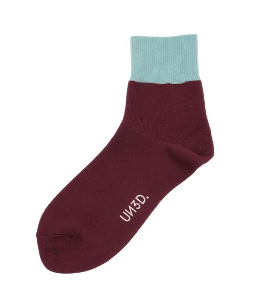 UN3D.(アンスリード)の「BI COLOR SOCKS(ソックス/靴下・レディース・ボルドー/ブラック・FREE)」の6枚目の写真