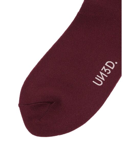 UN3D.(アンスリード)の「BI COLOR SOCKS(ソックス/靴下・レディース・ボルドー/ブラック・FREE)」の8枚目の写真