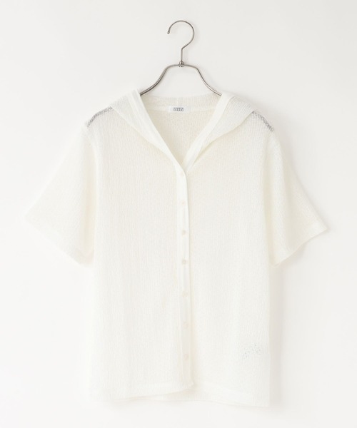 LOWRYS FARM(ローリーズファーム)の「レースフードプルオーバー5S 1053679(シャツ/ブラウス・レディース・アイボリー/オフホワイト/ブラック・FREE)」の2枚目の写真