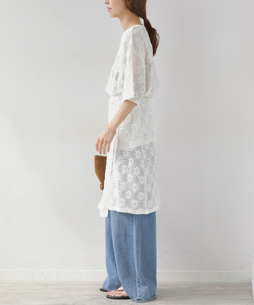 JOURNAL STANDARD relume(ジャーナルスタンダード レリューム)の「シャーリングメッシュレースプルオーバー(Tシャツ/カットソー・レディース・ブラック/ホワイト・FREE)」の17枚目の写真