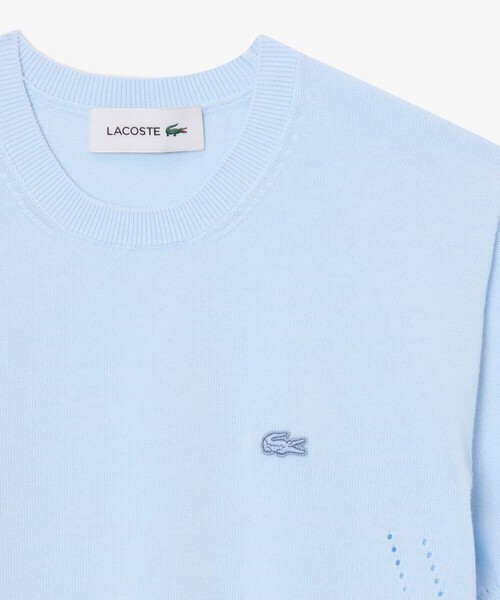 LACOSTE(ラコステ)の「シームレス3Dニット半袖ニットセーター(ニット/セーター・レディース・ライトブルー・34/38/36/40)」の7枚目の写真