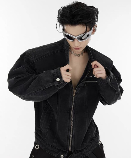 Ressaca(レサーカ)の「ノーカラーデニムブルゾン(デニムジャケット・メンズ・ブラック・M/L)」の21枚目の写真