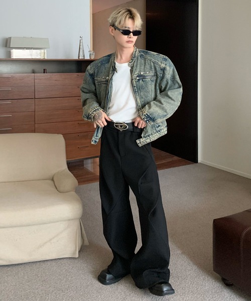 Ressaca(レサーカ)の「ノーカラーデニムブルゾン(デニムジャケット・メンズ・ブラック・M/L)」の19枚目の写真