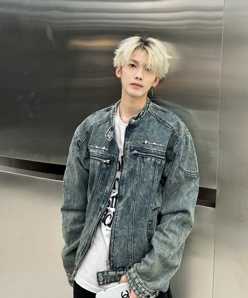 Ressaca(レサーカ)の「ノーカラーデニムブルゾン(デニムジャケット・メンズ・ブラック・M/L)」の12枚目の写真