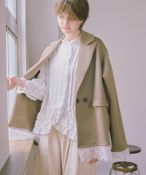 Aimelibra(エメリブラ)の「ピンタックフリルデザインシャツ/ブラウス(シャツ/ブラウス・レディース・ホワイト/ブラック・FREE)」の13枚目の写真