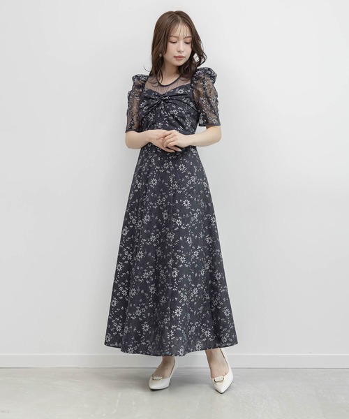 RANDA(ランダ)の「ツイストデザインレースオケージョンワンピース(ワンピース・レディース・ネイビー/ブルー/クリーム・1/0)」の1枚目の写真